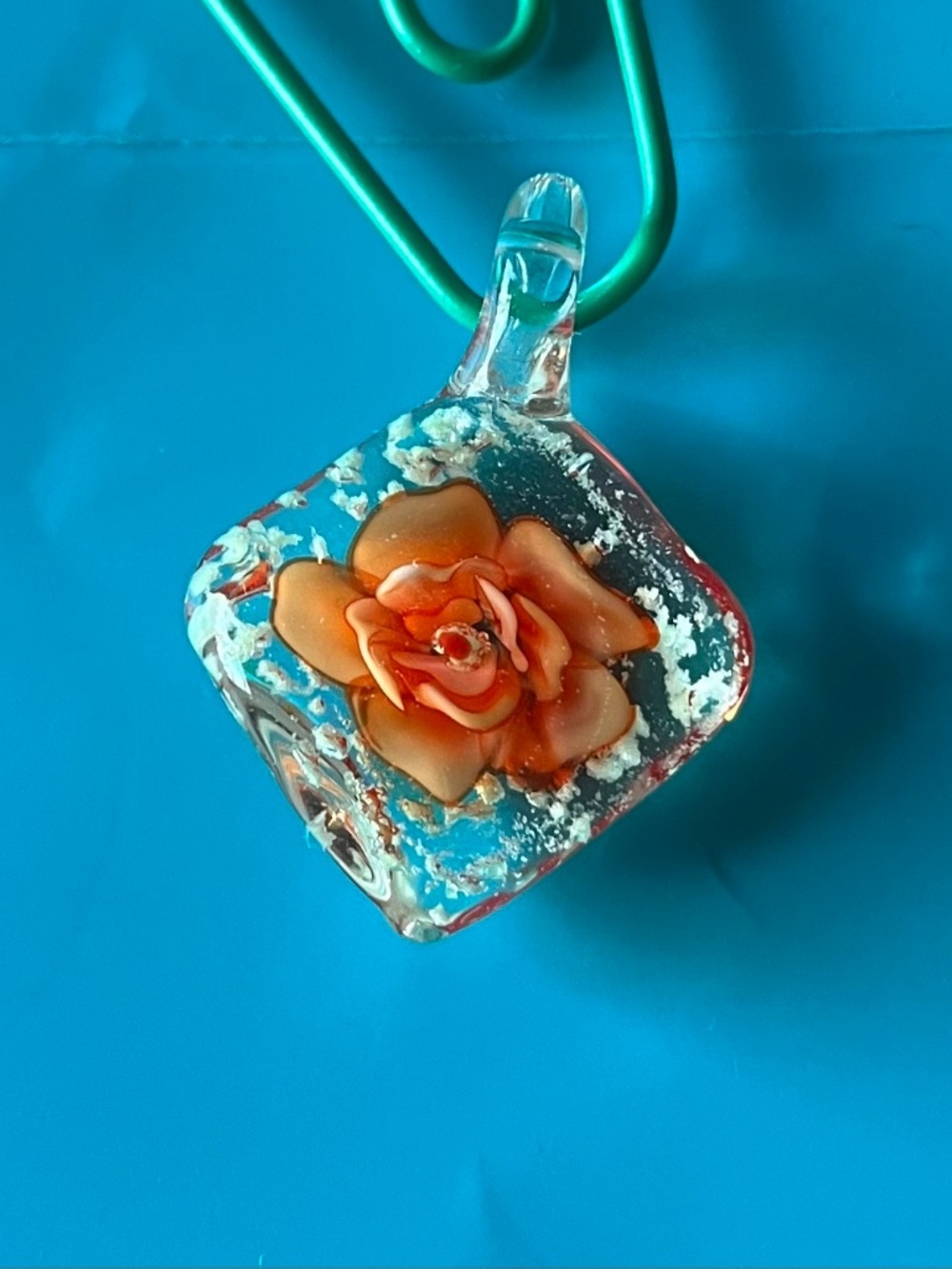 flower glass pendant jewelry